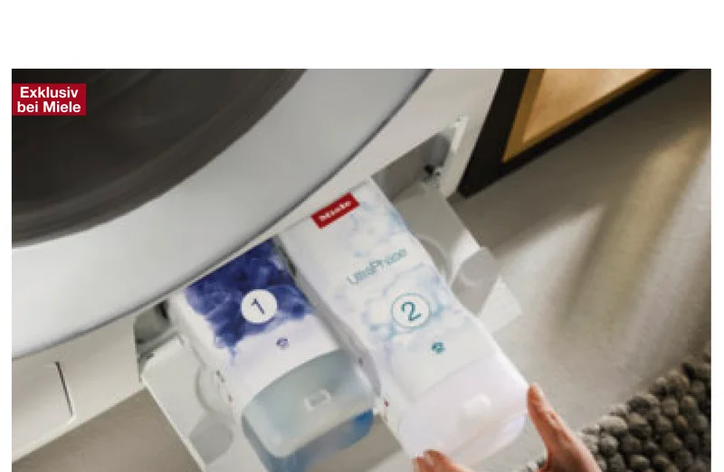 Miele TwinDos картриджи UltraPhase 1 и 2 загрузка в стиральную машину автодозирование